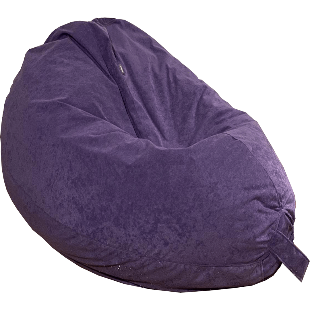 Purple motiv bean bag.