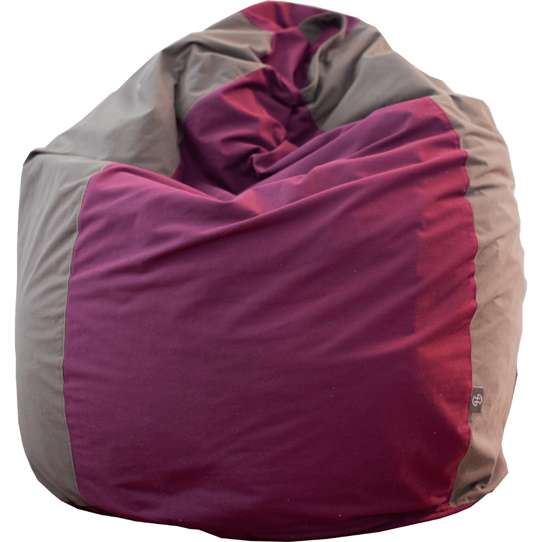 Two tone purple and gray bean bag.