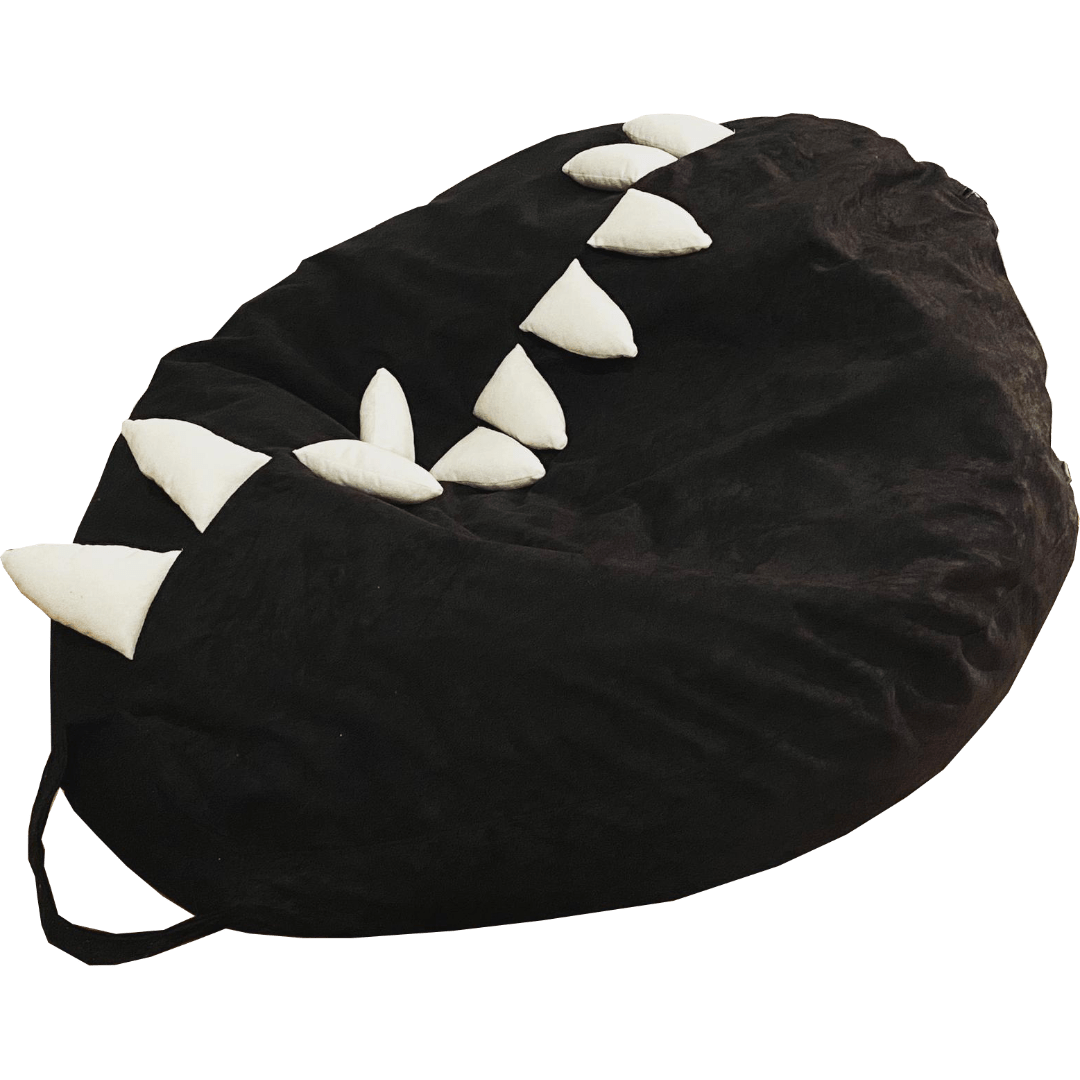 Black dinosaur bean bag.