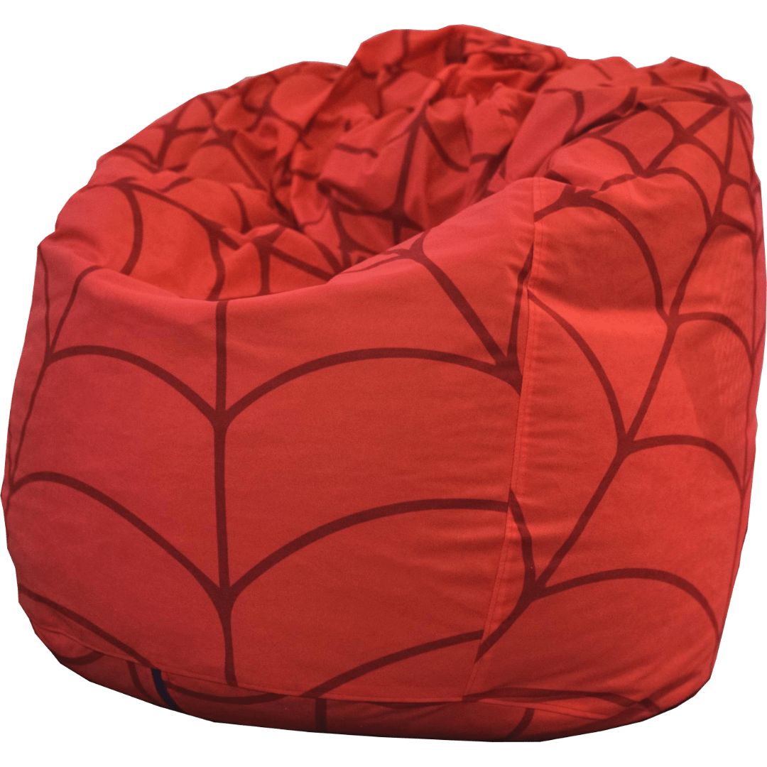 Bean bag with spider web motiv.