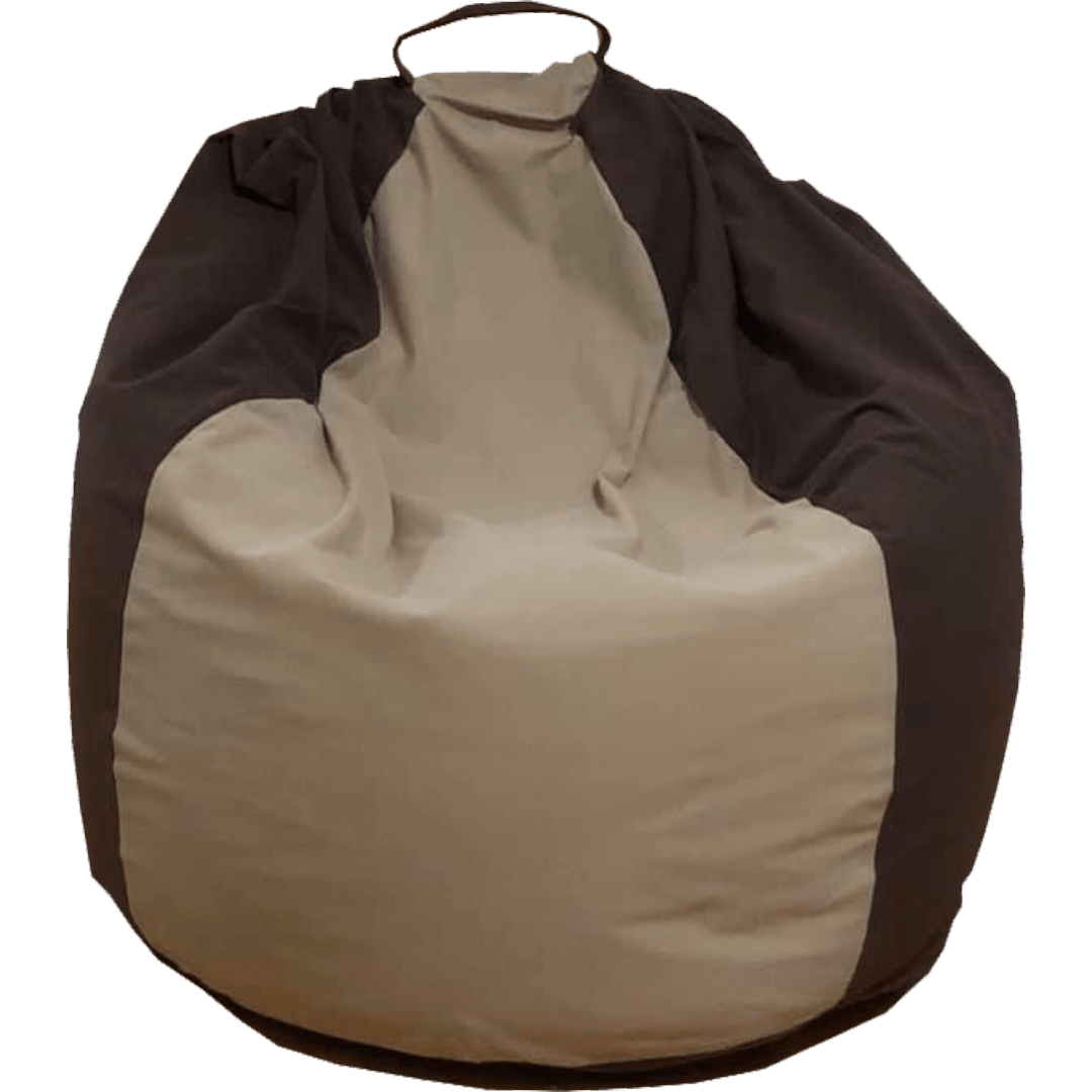 Two tone brown bean bag.